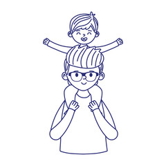 Father and son vector design