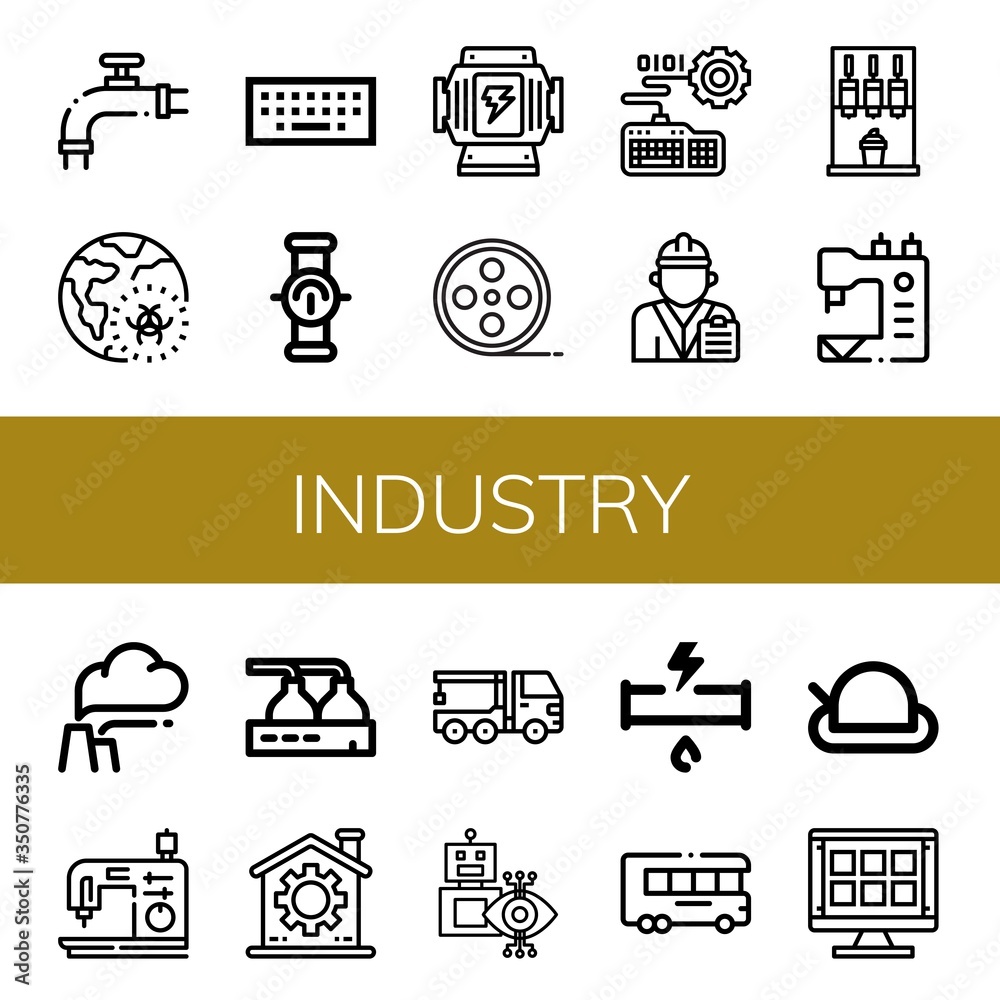 Canvas Prints industry simple icons set