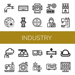 industry simple icons set