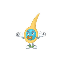 Clostridium tetani Cartoon drawing design making a quiet finger gesture