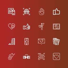 Editable 16 finger icons for web and mobile