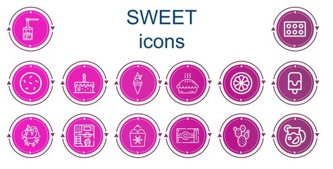 Editable 14 sweet icons for web and mobile