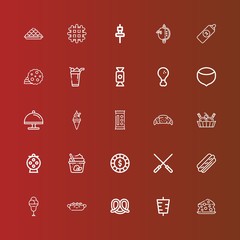 Editable 25 snack icons for web and mobile