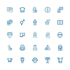 Editable 25 restroom icons for web and mobile