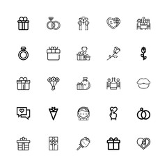 Editable 25 valentine icons for web and mobile