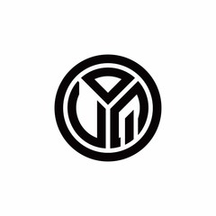 VQ monogram logo with circle outline design template