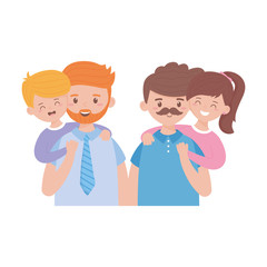 Obraz premium Fathers son and daughter vector design