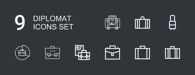 Editable 9 diplomat icons for web and mobile