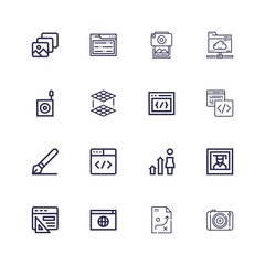Editable 16 software icons for web and mobile
