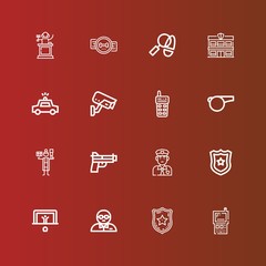 Editable 16 police icons for web and mobile