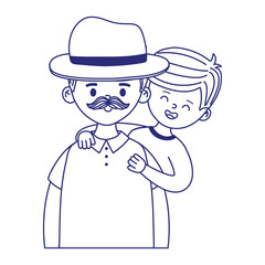 Father and son vector design