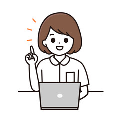 看護師 ナース パソコン イラスト