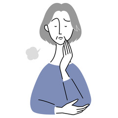 がっかりした様子の年配女性