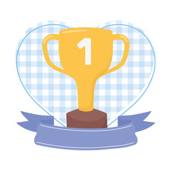 Trophy with ribbon vector design