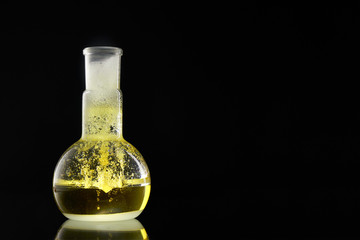 Glass flask with a chemical reagent.