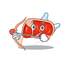 Prime rib in sweet romantic cupid cartoon drawing with arrow