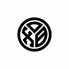 XB monogram logo with circle outline design template