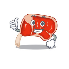 Prime rib cartoon character design showing OK finger