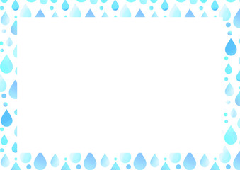 水彩　雨　水　フレーム
