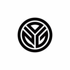 ZG monogram logo with circle outline design template