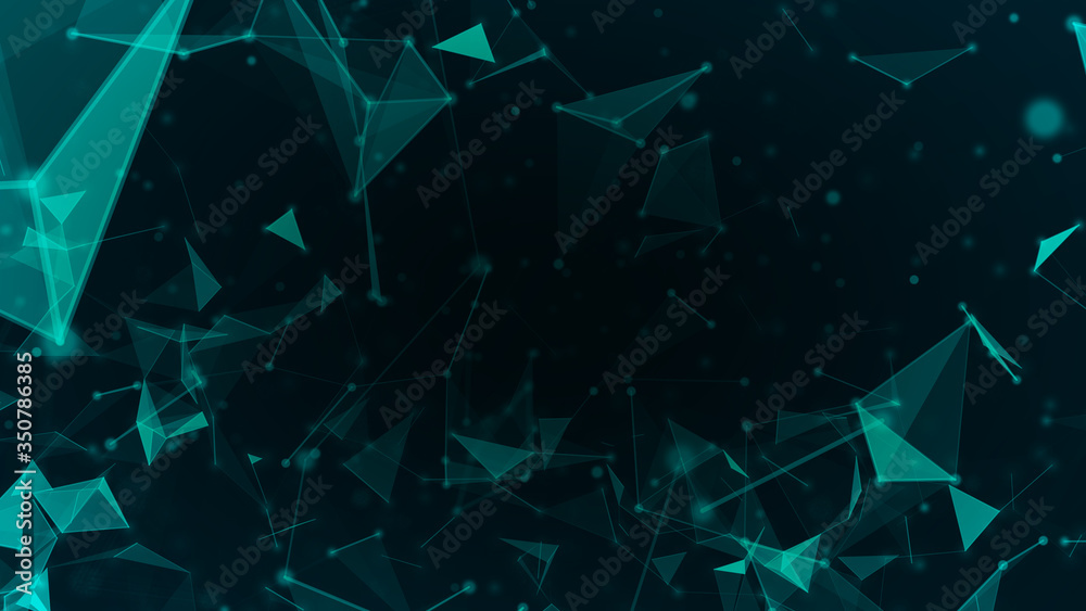 Poster Abstract Technology network connects and atoms science concept background futuristic motion graphic background