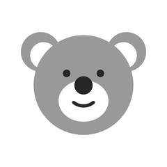 Toy face of a bear. Flat objects isolated on a white background.