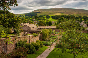 Fototapeta na wymiar Downham village near Clitheroe, is one of the most beautiful and romantic villages in Lancashire, England.