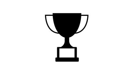 Trophy cup icon. Simple winner symbol. Black illustration