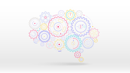 Brain gears creativity abstract