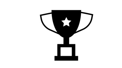 Trophy cup icon. Simple winner symbol. Black illustration