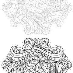 Vector abstract black and white ethnic mandala background