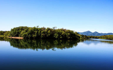 RUSSIA, KAMCHATKA - AUGUST 27 2009: Paratunka river, presidential pit.