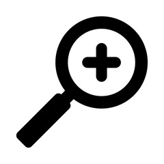 Fototapeta premium Isolated lupe with plus silhouette style icon vector design