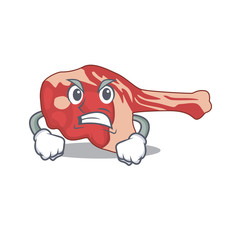A cartoon picture of leg of lamb showing an angry face