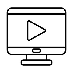 play inside computer line style icon vector design