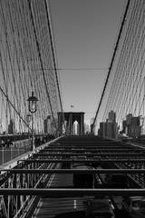 black and white Brooklyn Bridge