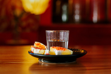 Mezcal in a bar in Mexico city