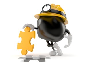 Miner character with jigsaw puzzle