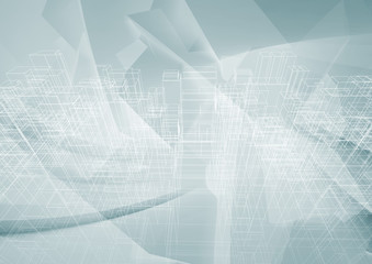 Digital graphic background with wire-frame structure 3 d