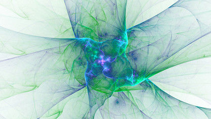 3D rendering abstract white fractal light background