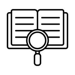 book and lupe line style icon vector design