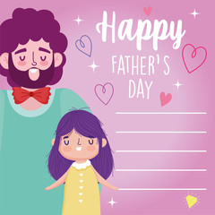 Father with daughter on fathers day vector design