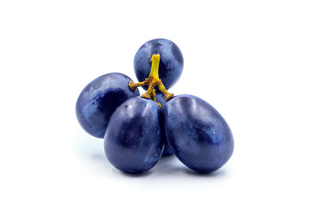 Fresh grapes fruit isolated on white background.with clipping path.