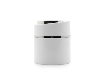 Cosmetic lotion bottle cream on white background.