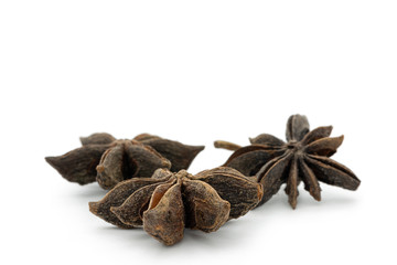 Star anise isolated on white background.