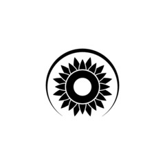 Nature sunflower icon for web design isolated on white background