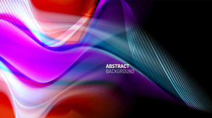 Liquid colors fluid gradients on black background