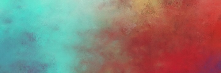 beautiful abstract painting background graphic with cadet blue, medium aqua marine and firebrick colors and space for text or image. can be used as horizontal background texture