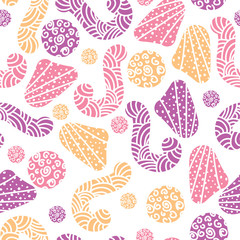 Vector abstract colorful seamless repeat pattern in doodle style