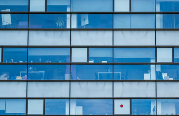 Detail of a modern office building. Glass building office in the center of Bucharest.